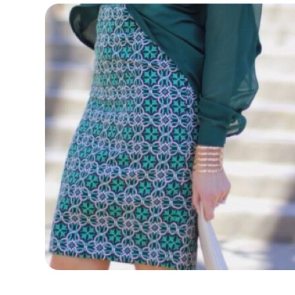 NWOT J. Crew Lattice medallion Pencil Skirt - Picture 3 of 8